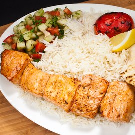 Image of SALMON KABOB plate